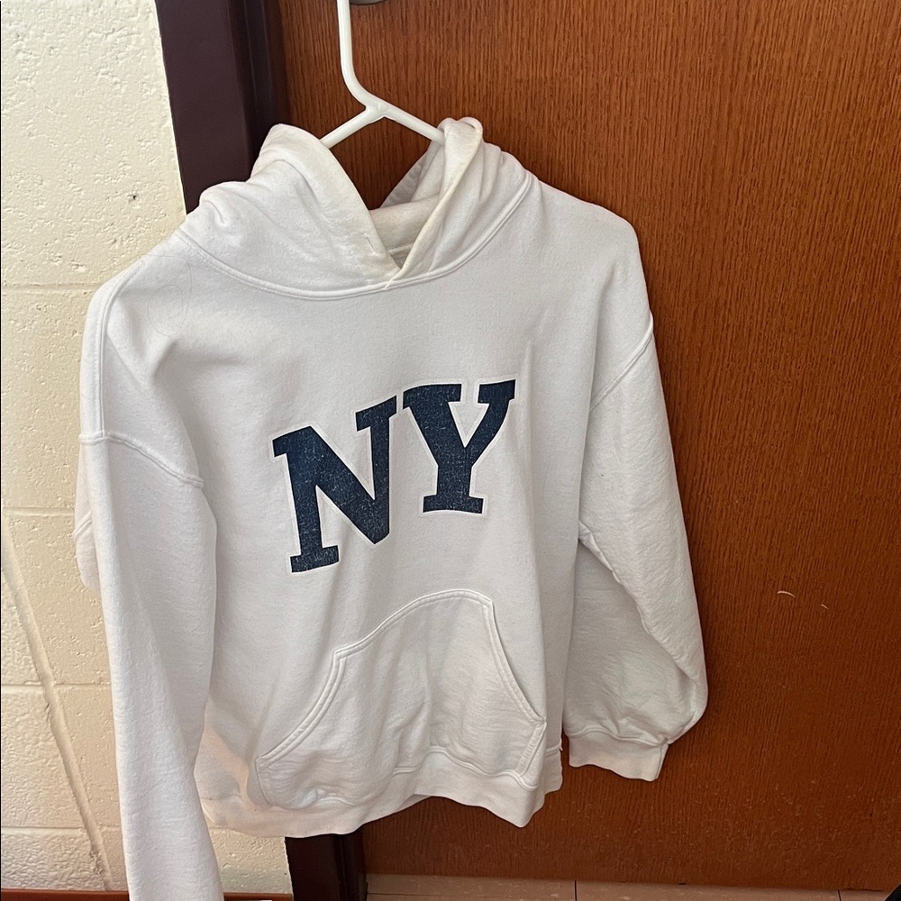 Gildan New York Hoodie White Small
